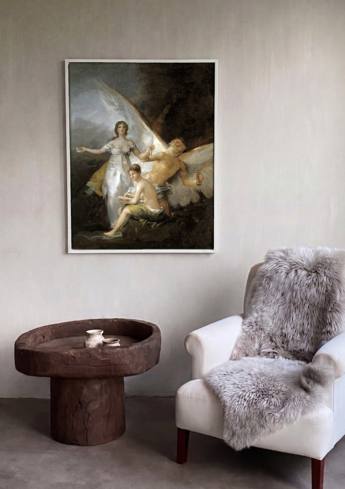 Quadro Decorativo A Verdade, o Tempo e a História - Goya em ambiente decorado