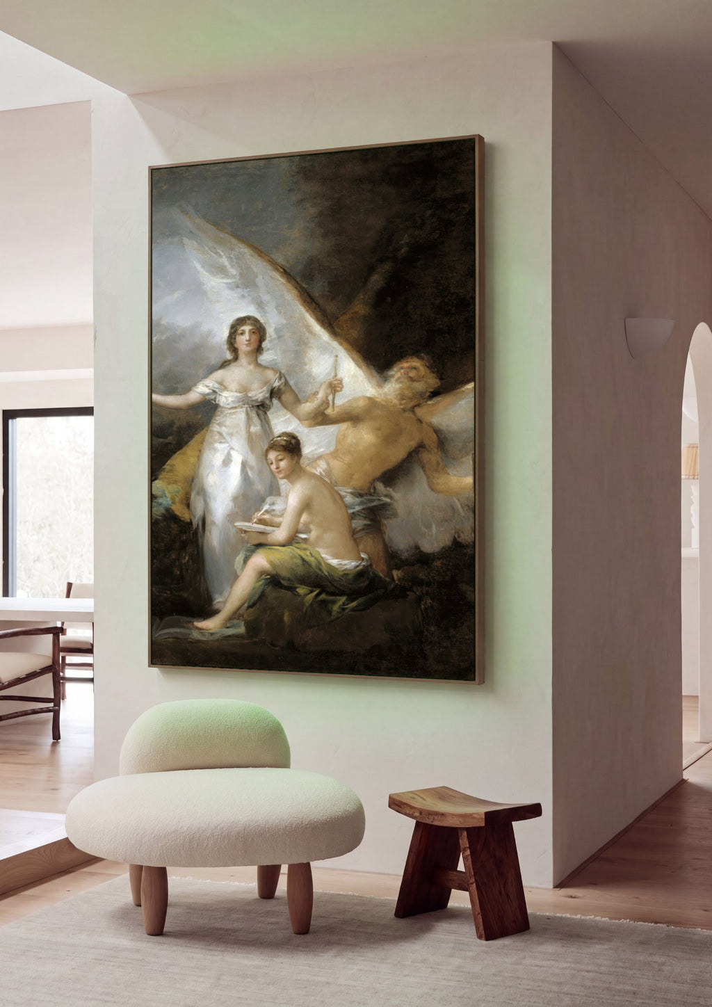 Quadro Decorativo A Verdade, o Tempo e a História - Goya em ambiente decorado