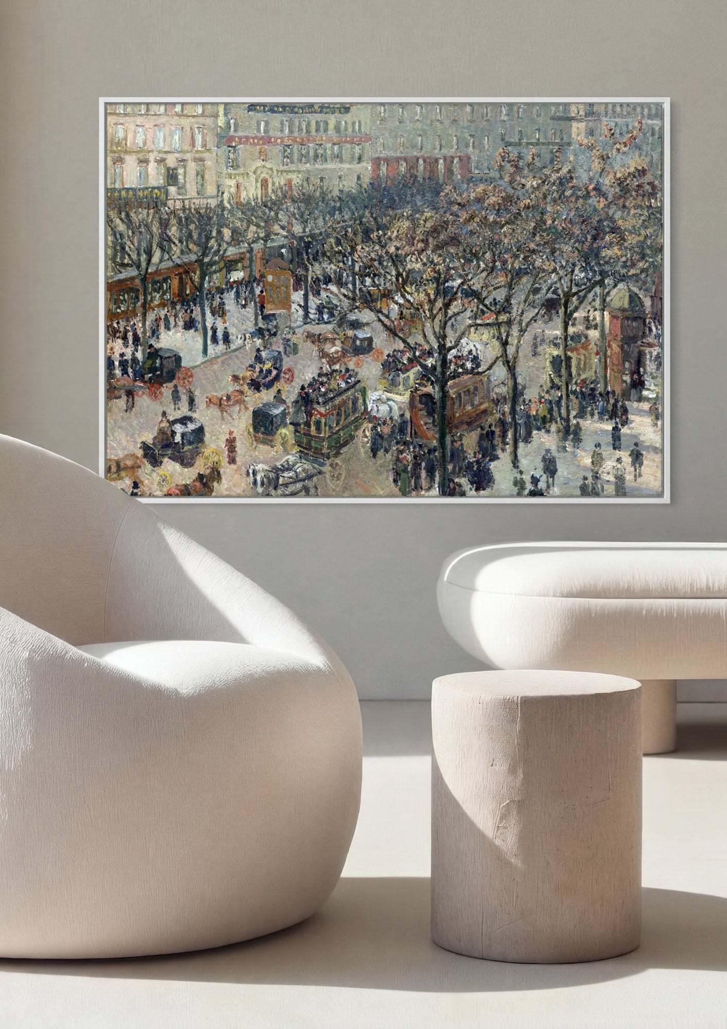 Quadro Decorativo Boulevard Montmartre à Noite - Pissarro em ambiente decorado