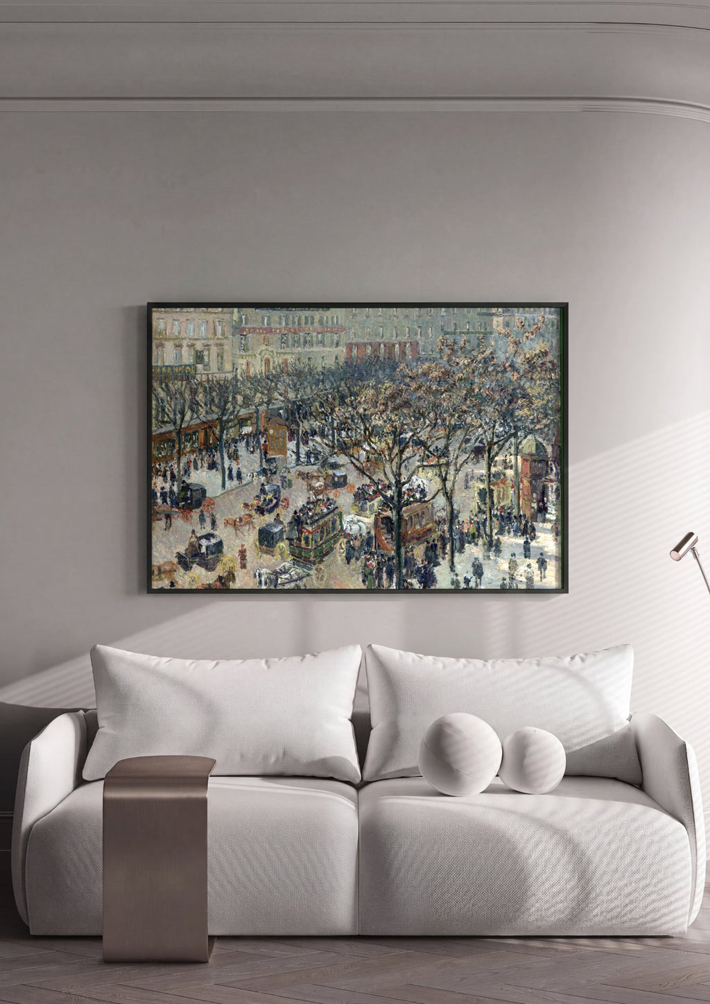 Quadro Decorativo Boulevard Montmartre à Noite - Pissarro em ambiente decorado