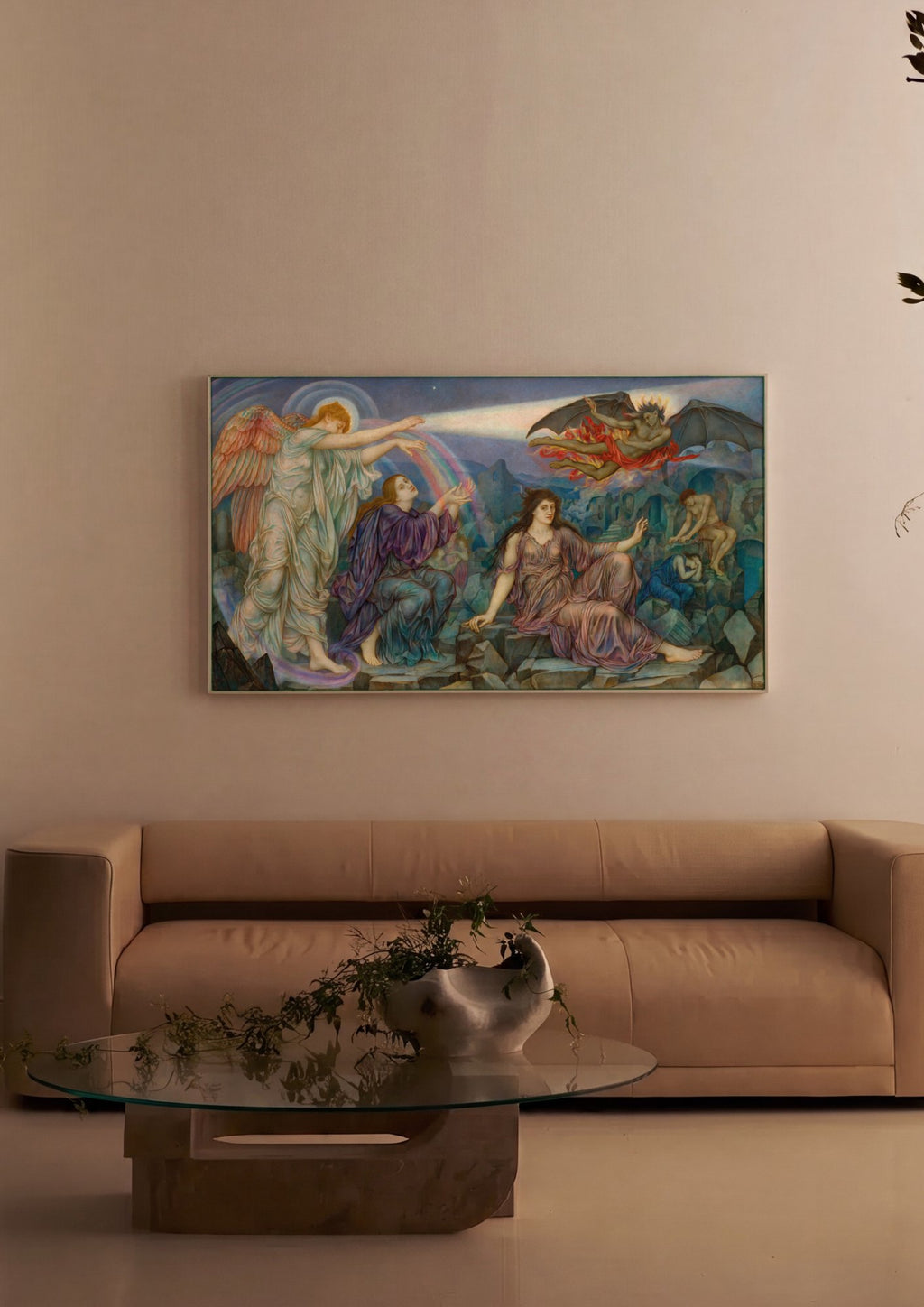 Quadro Decorativo A Luz Que Vence as Trevas - Evelyn De Morgan | quadro emoldurado na parede