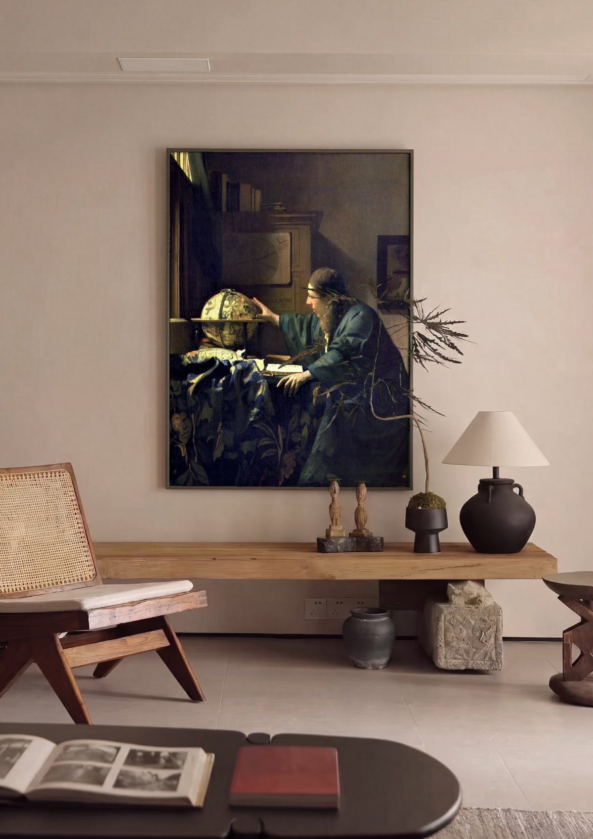 Quadro Decorativo O Geógrafo - Johannes Vermeer | quadro emoldurado na parede