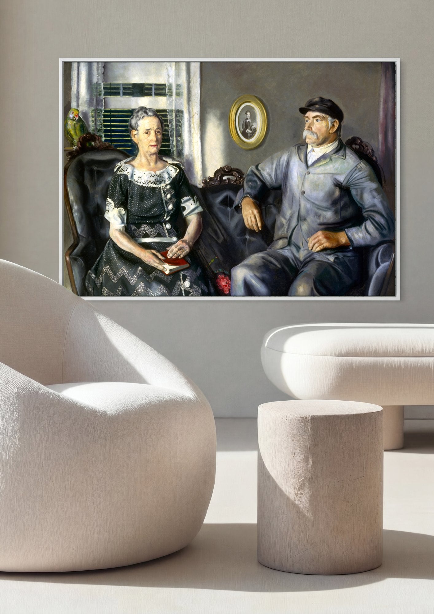 Quadro Decorativo A Avó e o Avô - George Bellows em ambiente decorado