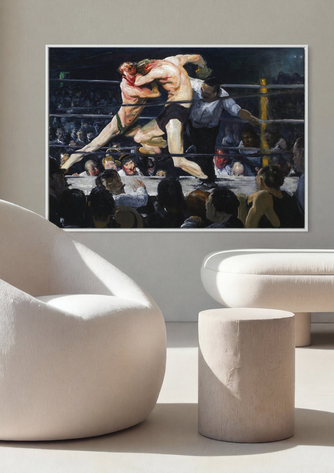 Quadro Decorativo Noite de Boxe - George Bellows em ambiente decorado