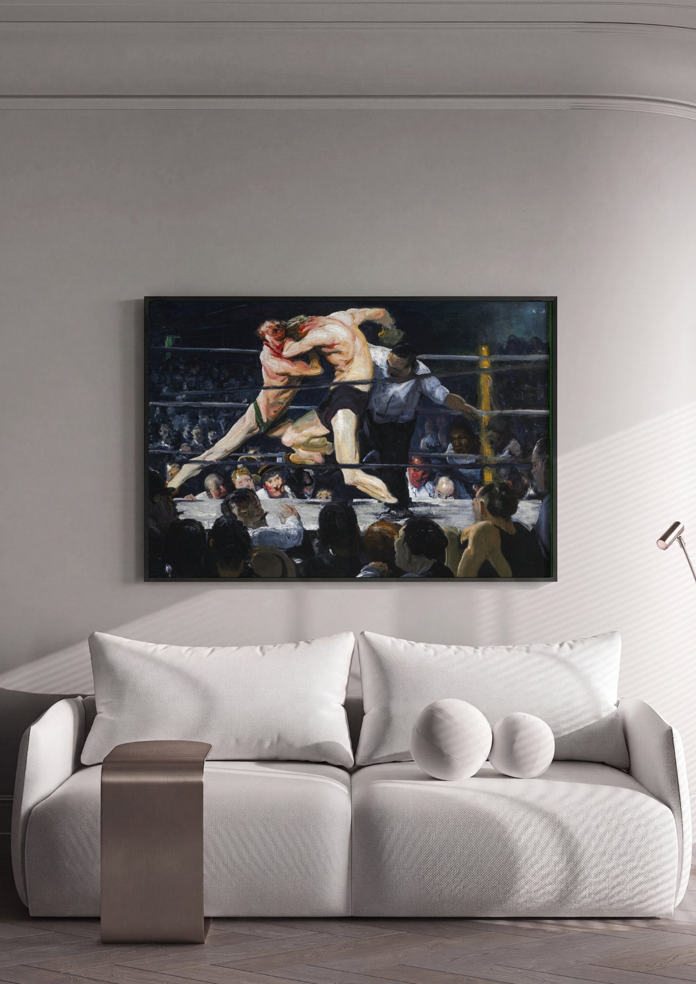 Quadro Decorativo Noite de Boxe - George Bellows em ambiente decorado