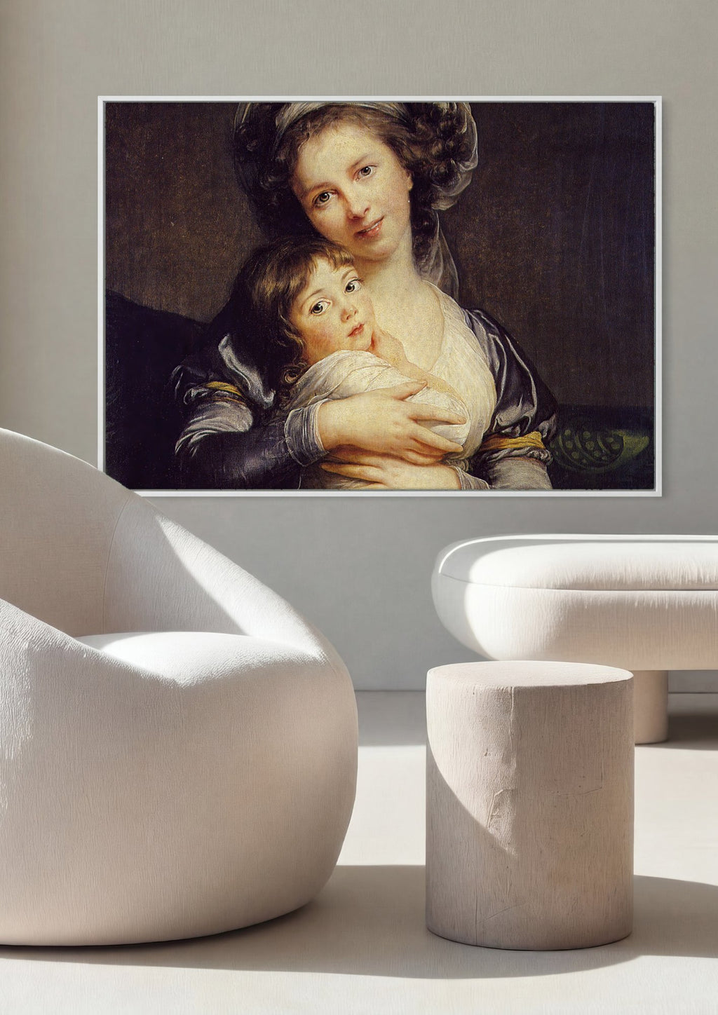 Quadro Decorativo Maternidade - Vigée Le Brun em ambiente decorado