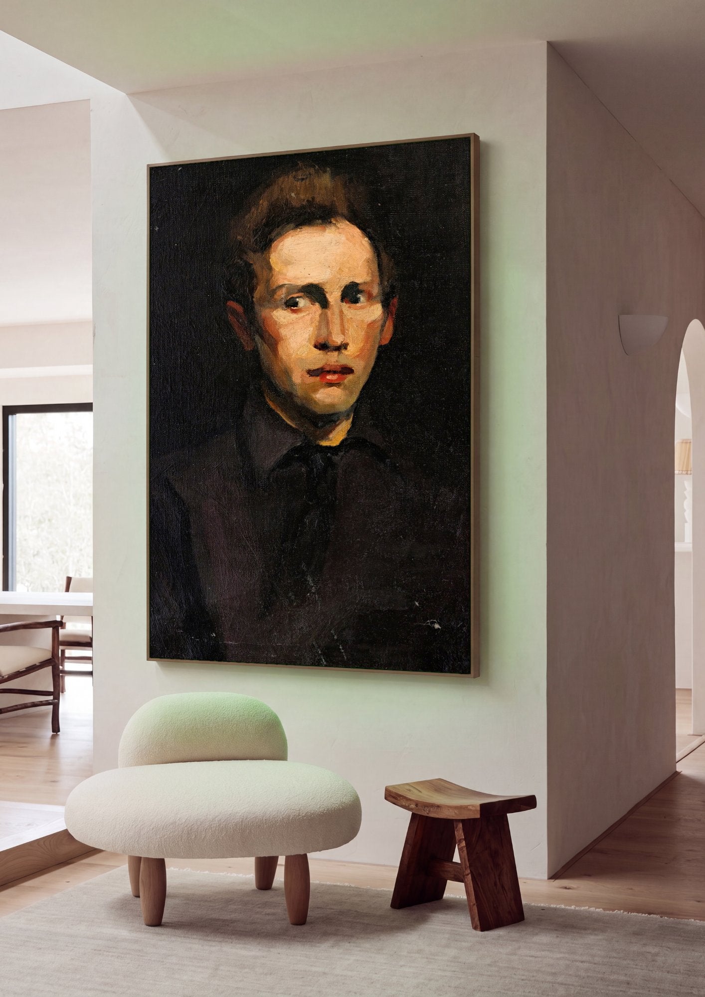 Quadro Decorativo Retrato Jovem - George Bellows em ambiente decorado