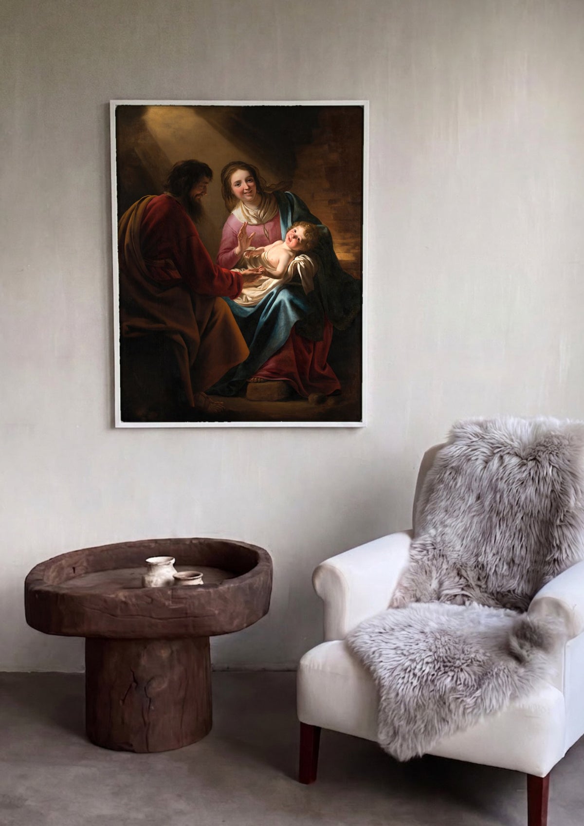 Quadro Decorativo A Adoração dos Pastores - Honthorst | quadro emoldurado na parede