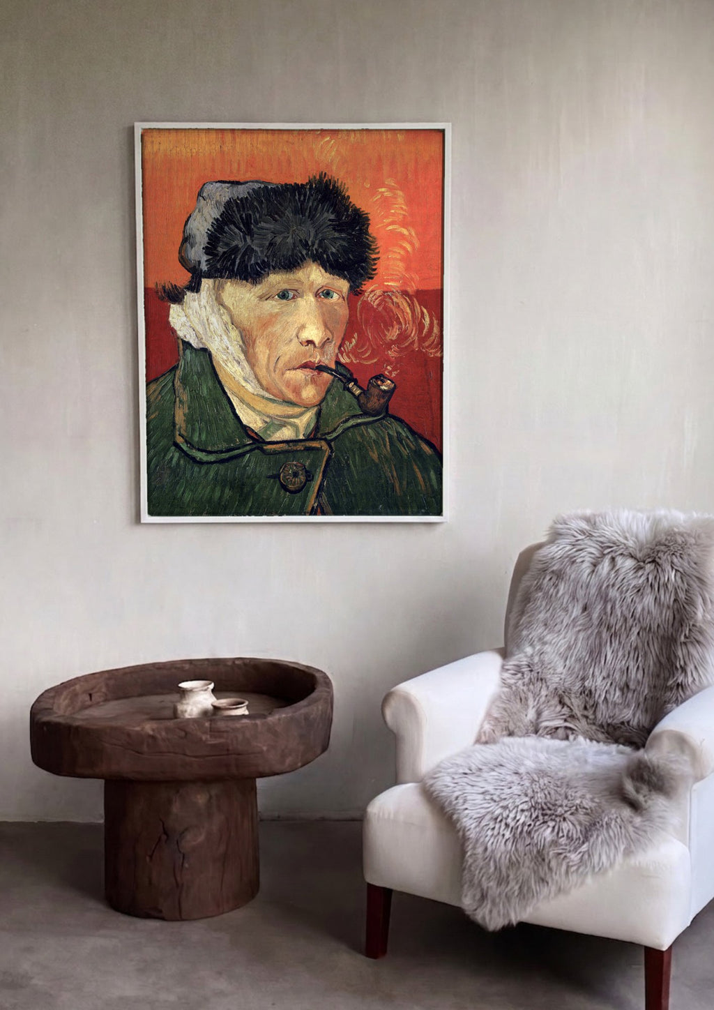 Quadro Decorativo Autorretrato com a Orelha Cortada - Van Gogh | quadro emoldurado na parede
