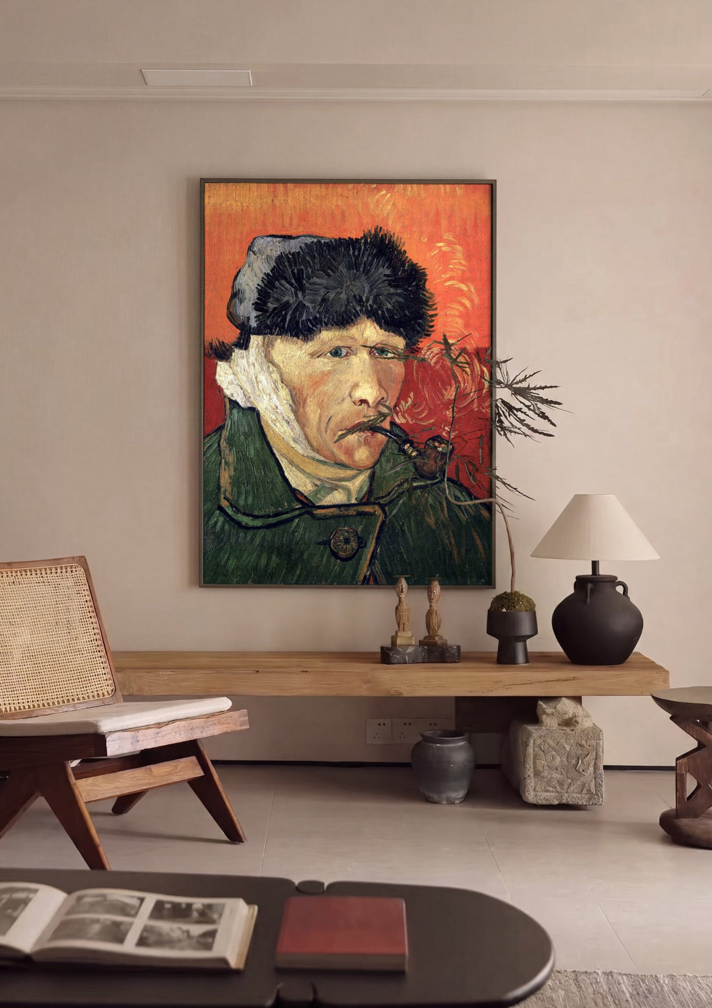 Quadro Decorativo Autorretrato com a Orelha Cortada - Van Gogh | quadro emoldurado na parede