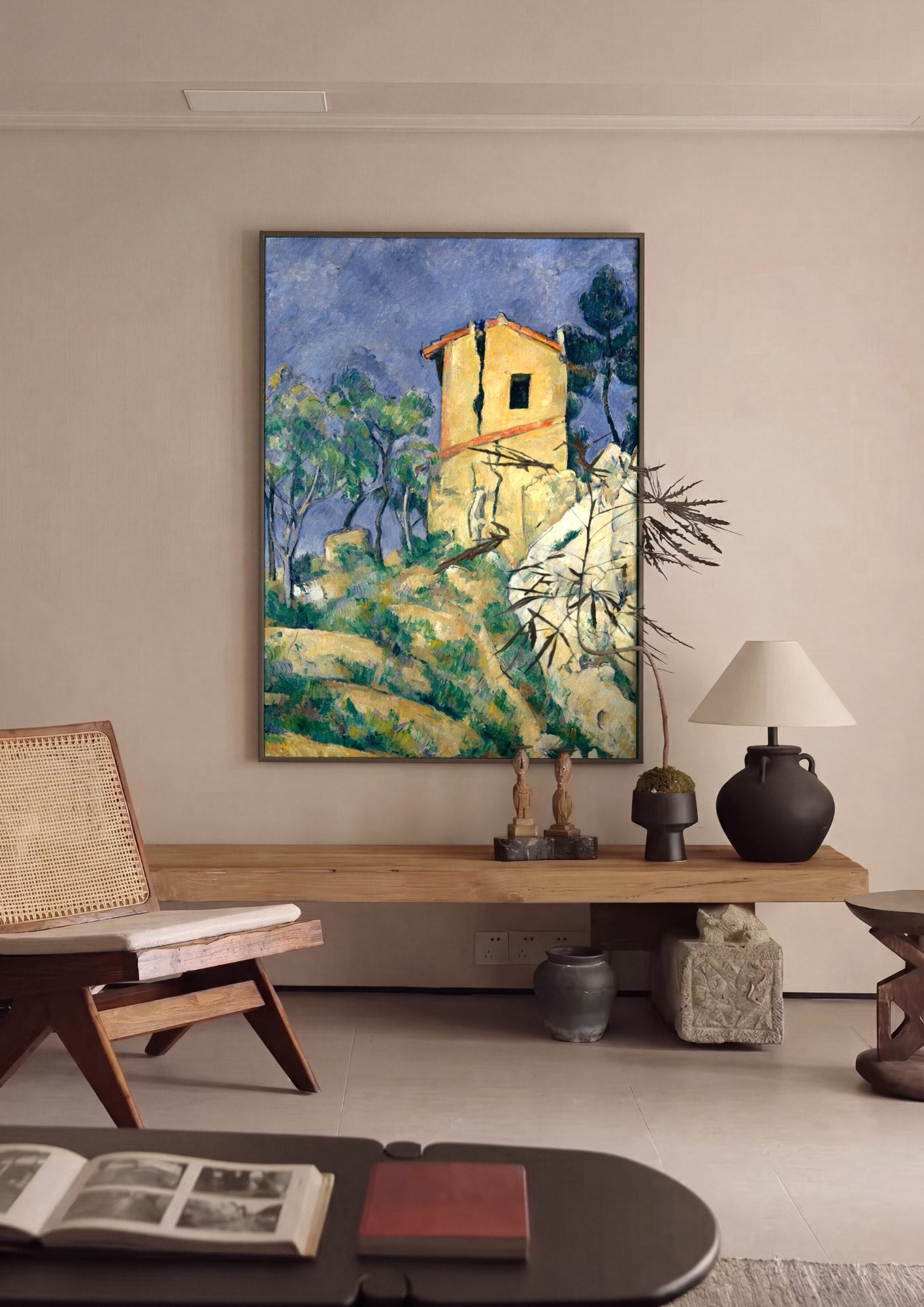 Quadro Decorativo A Casa Rachada - Paul Cézanne | quadro emoldurado na parede