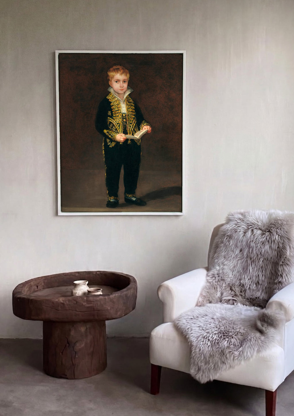 Quadro Decorativo O Menino em Traje de Corte - Goya em ambiente decorado