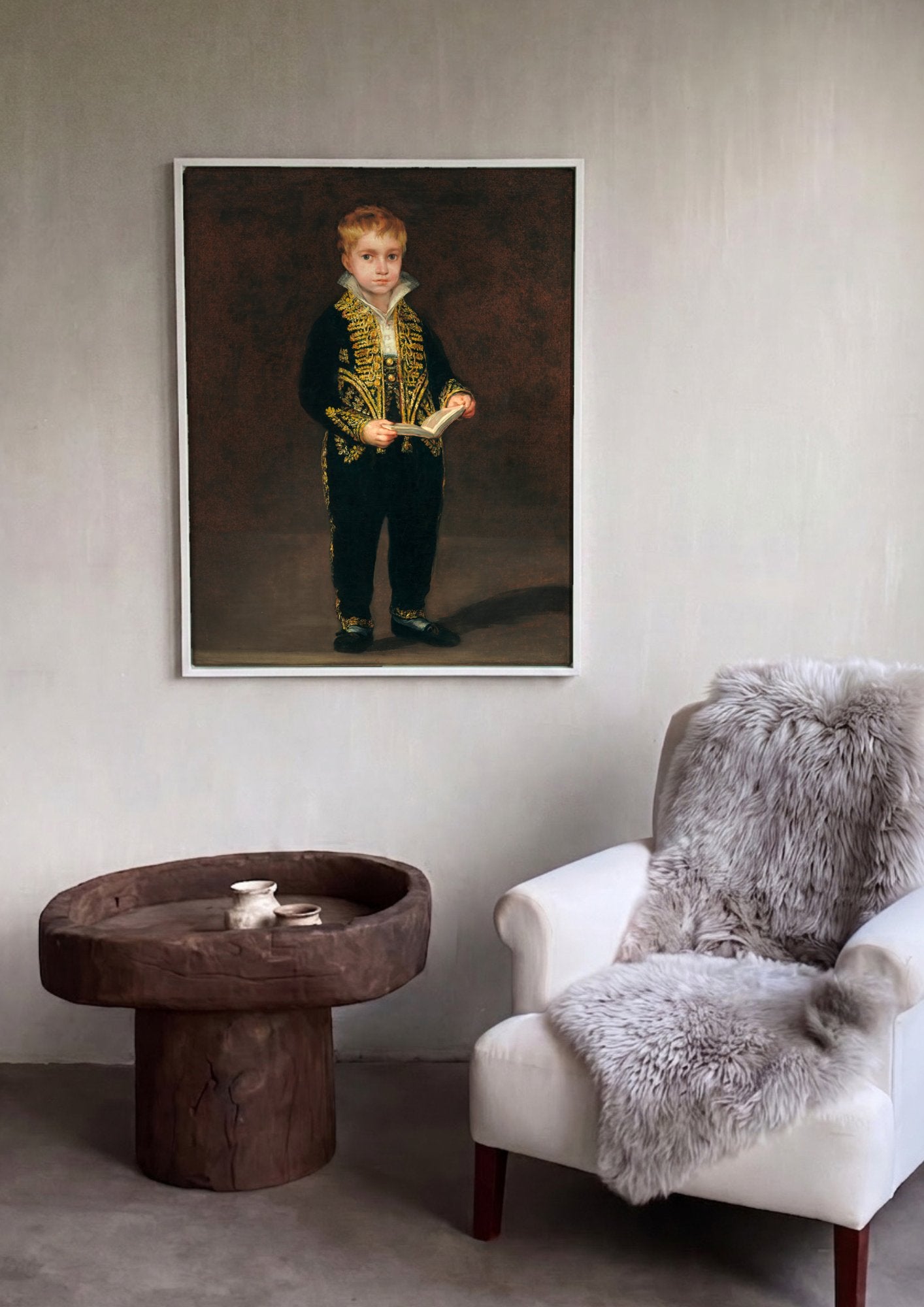 Quadro Decorativo O Menino em Traje de Corte - Goya em ambiente decorado
