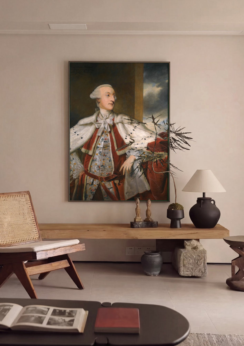 Quadro Decorativo 'Thomas Bruce, 1º Conde de Ailesbury' - Reynolds em ambiente decorado