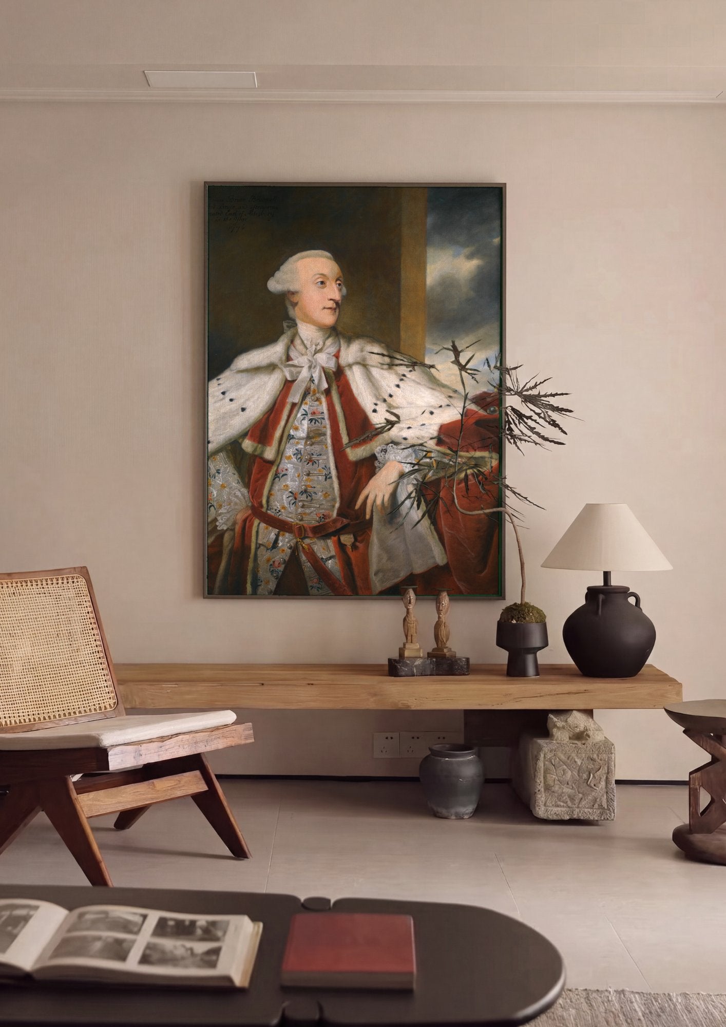 Quadro Decorativo 'Thomas Bruce, 1º Conde de Ailesbury' - Reynolds em ambiente decorado