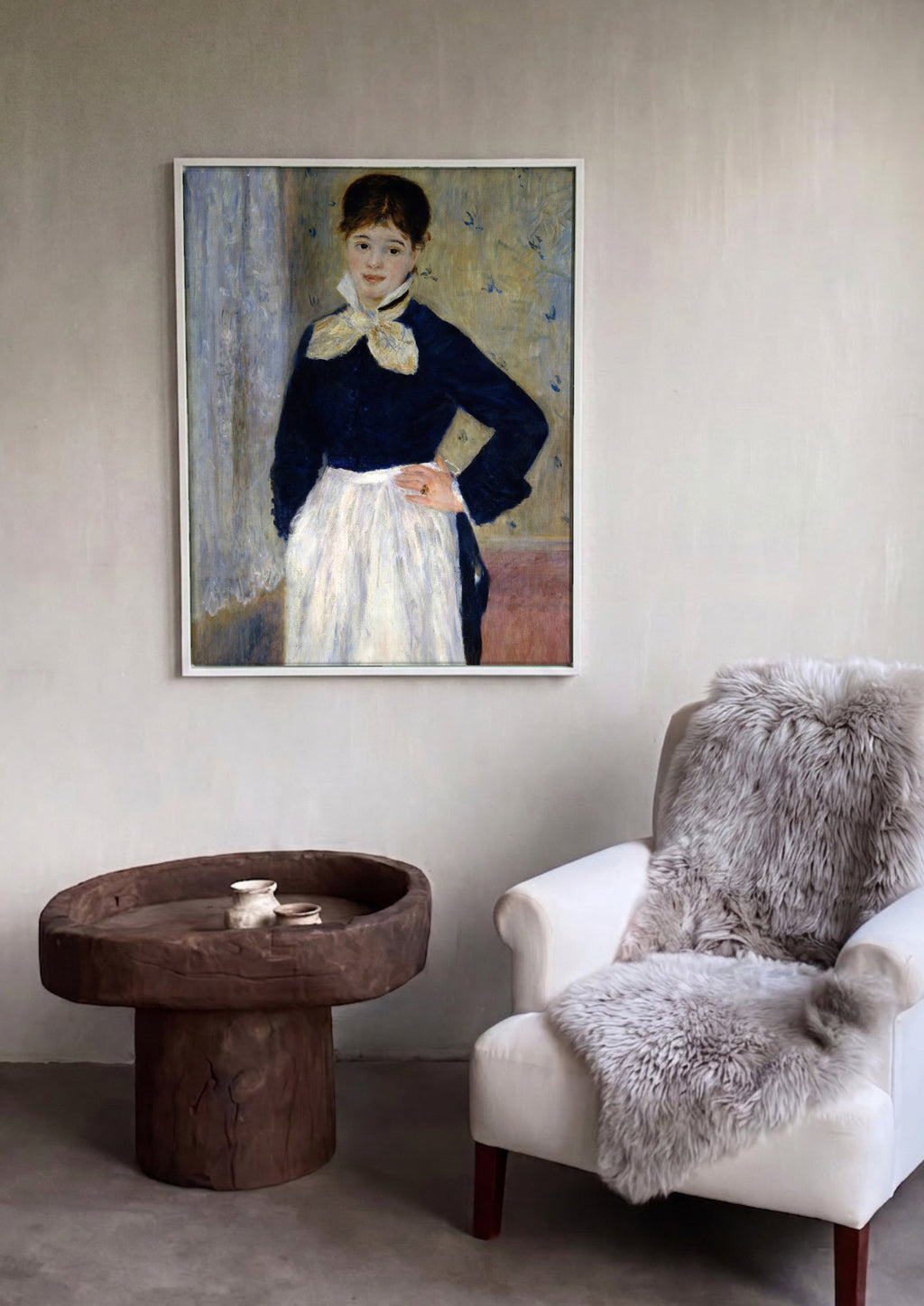 Quadro Decorativo A Camareira (La Femme de Ménage) - Renoir em ambiente decorado