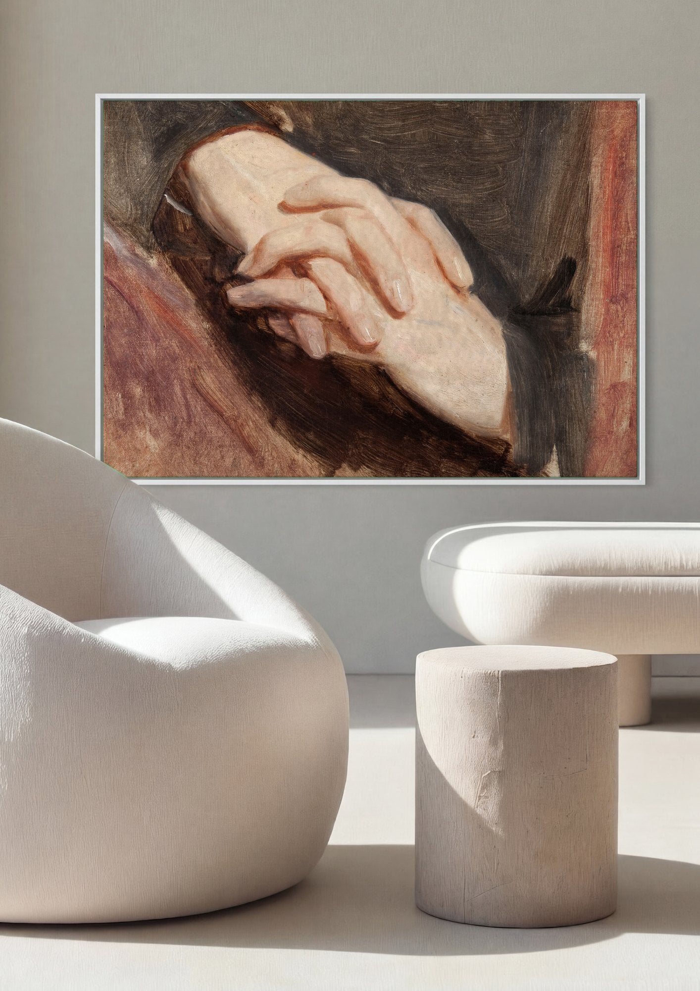 Quadro Decorativo Mãos Entrelaçadas - Józef Simmler | quadro emoldurado na parede