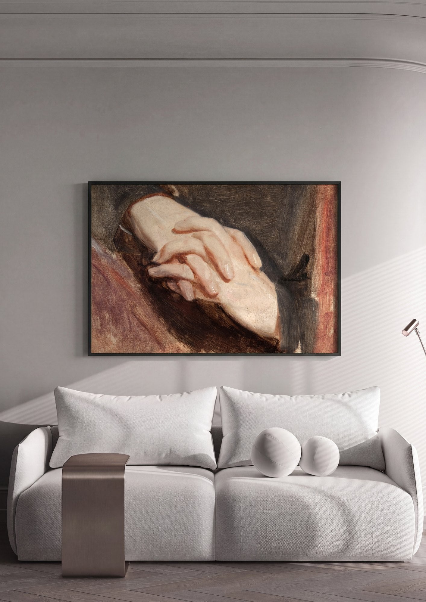Quadro Decorativo Mãos Entrelaçadas - Józef Simmler | quadro emoldurado na parede
