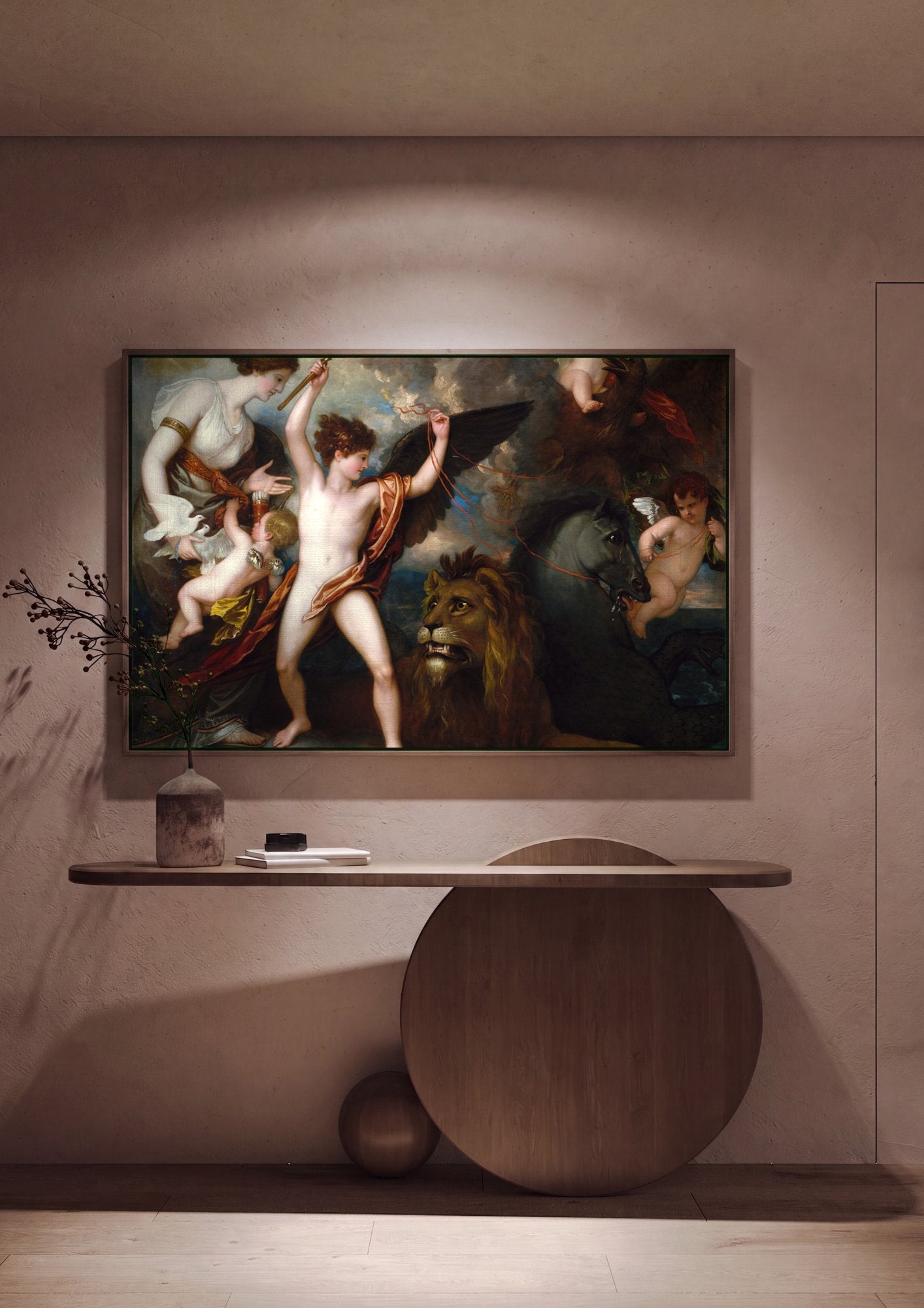 Quadro Decorativo A Expulsão de Adão e Eva - Benjamin West em ambiente decorado