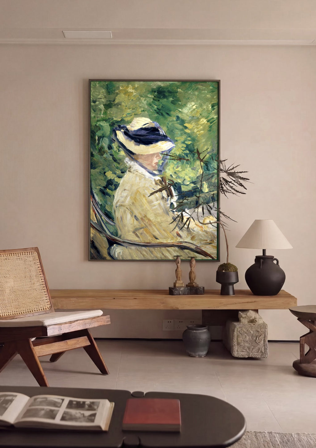 Quadro Decorativo A Leitura (La Lecture) - Edouard Manet em ambiente decorado