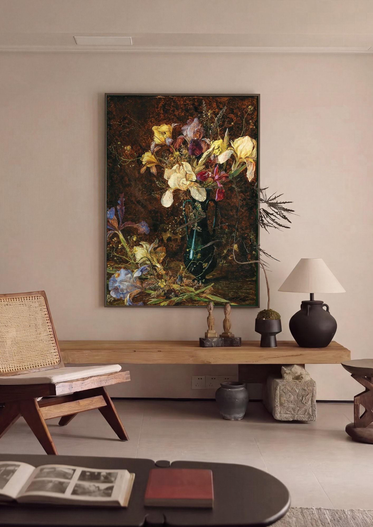 Quadro Decorativo Jarro com Íris - Marie Egner em ambiente decorado