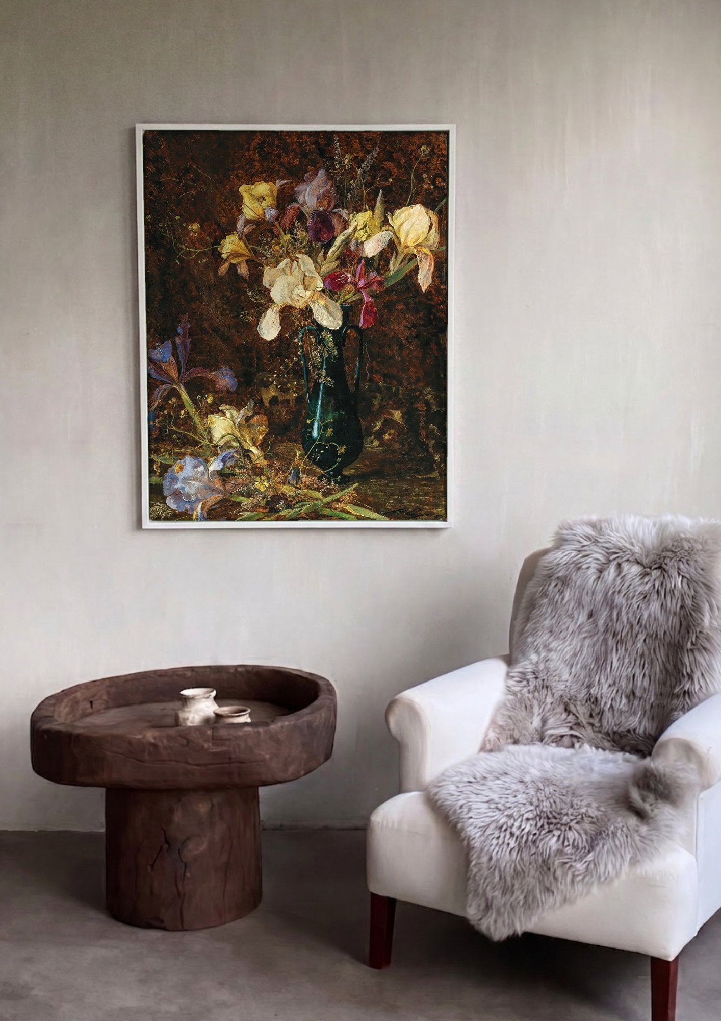 Quadro Decorativo Jarro com Íris - Marie Egner em ambiente decorado