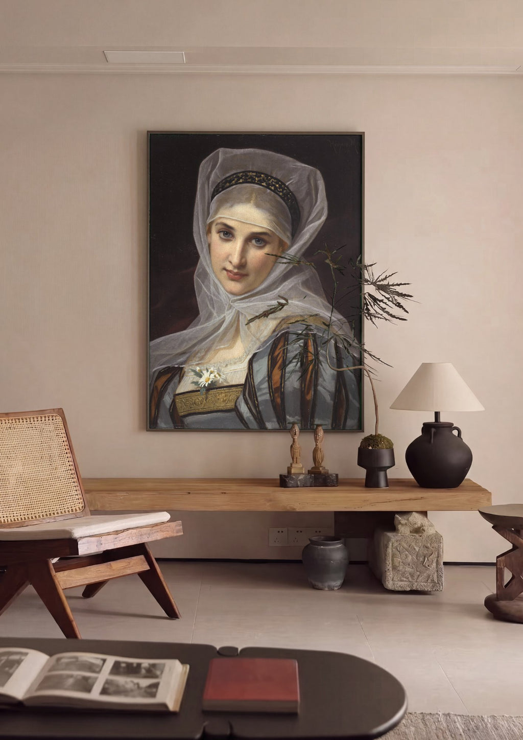 Quadro Decorativo A Jovem Dama - Hugues Merle | quadro emoldurado na parede