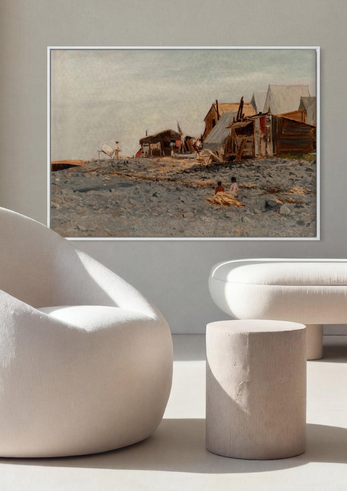 Quadro Decorativo 'Fishing Boats in the Fog, Newfoundland' - Albert Bierstadt em ambiente decorado