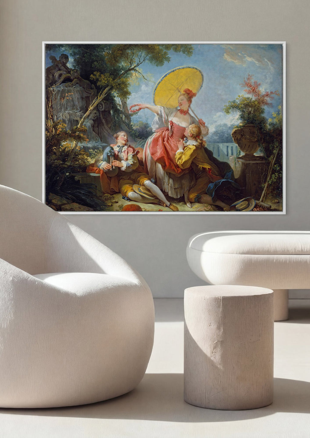 Quadro Decorativo A Coroacao do Amante - Fragonard em ambiente decorado