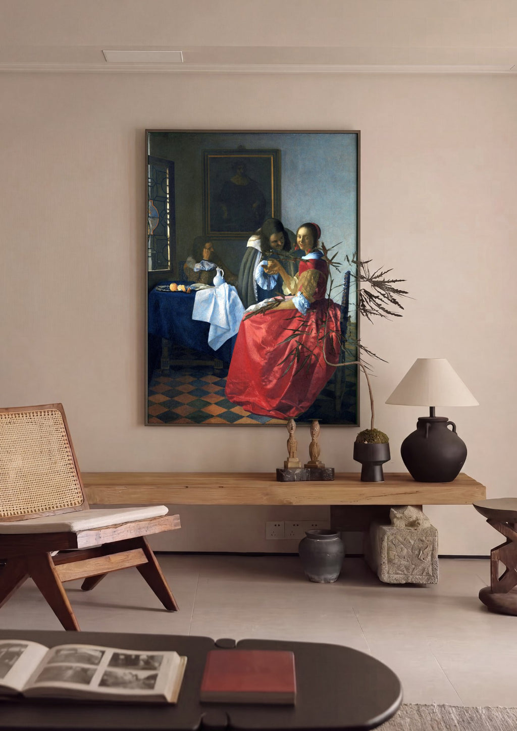 Quadro Decorativo A Taça de Vinho - Vermeer | quadro emoldurado na parede