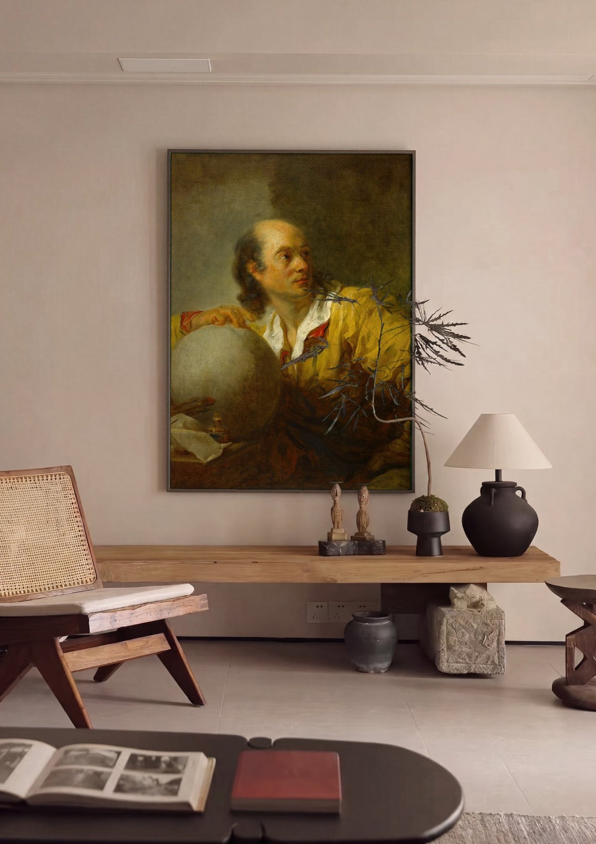 Quadro Decorativo O Filósofo (Retrato de Diderot?) - Fragonard | quadro emoldurado na parede