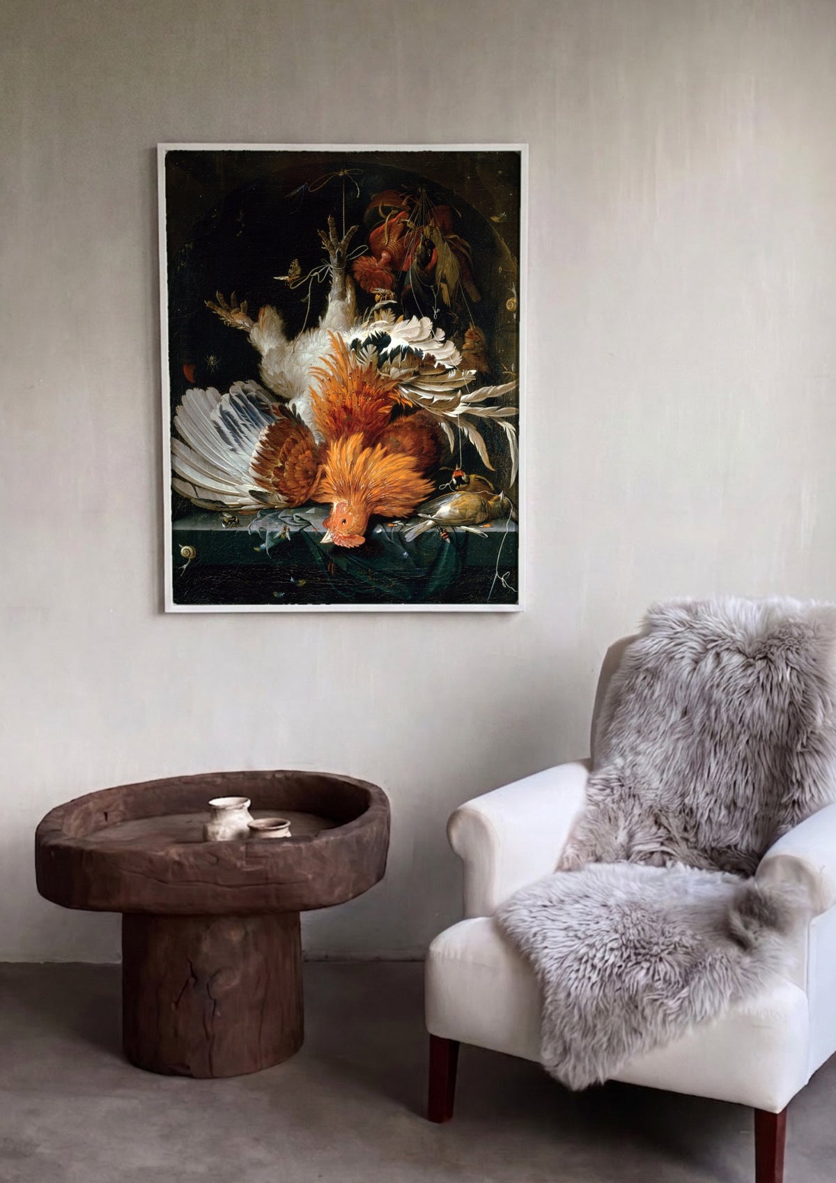 Quadro Decorativo Natureza-morta com Aves de Caça - Abraham Mignon | quadro emoldurado na parede