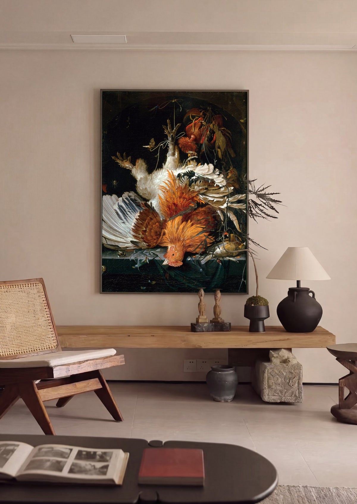 Quadro Decorativo Natureza-morta com Aves de Caça - Abraham Mignon | quadro emoldurado na parede