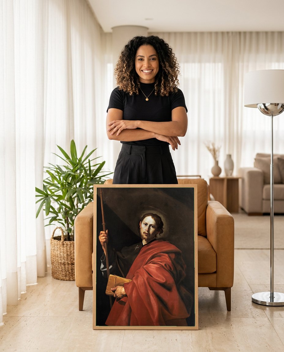 Quadro Decorativo São Tiago Menor - Jusepe de Ribera | modelo apresentando o quadro emoldurado