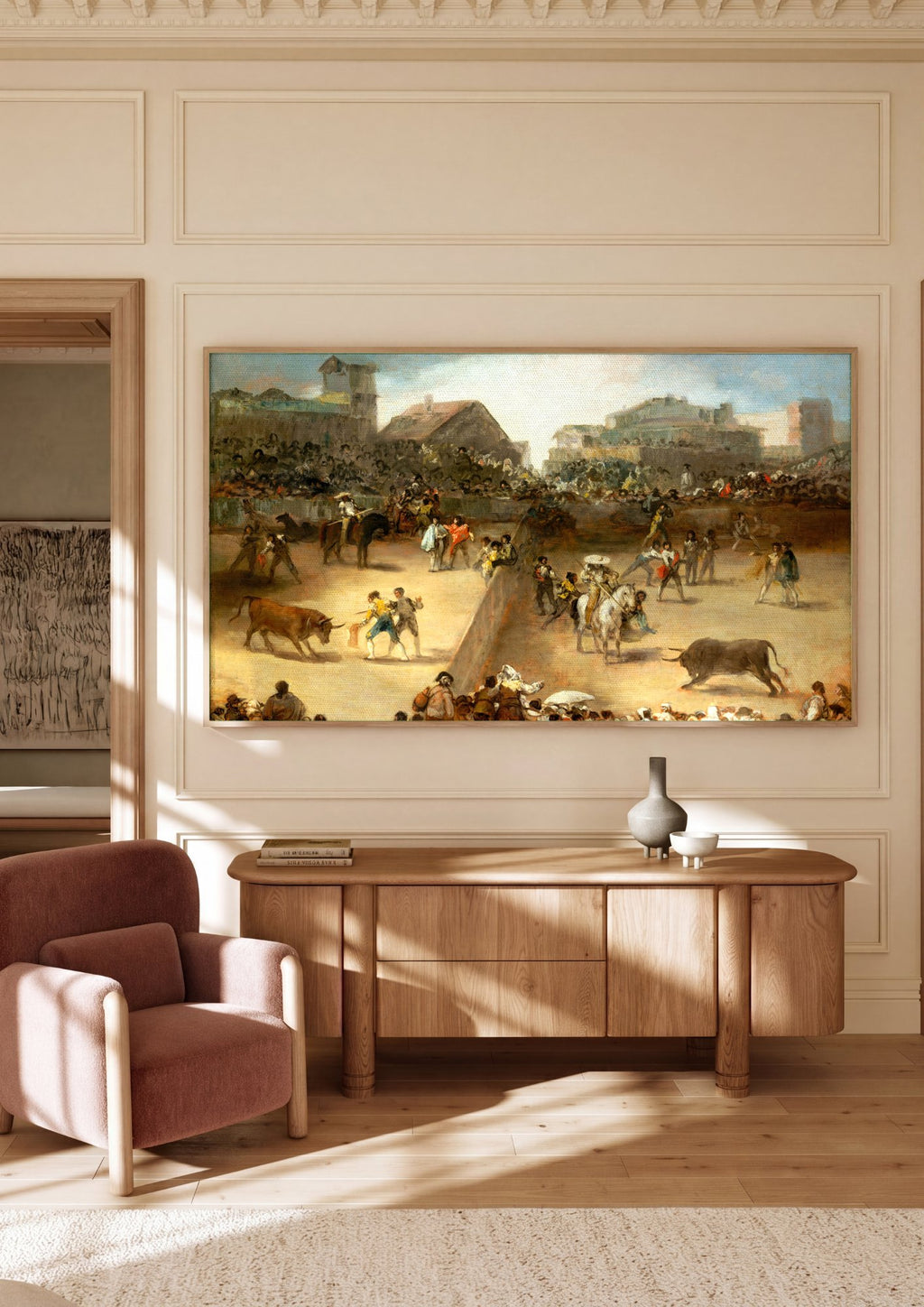 Quadro Decorativo Tourada - Francisco de Goya em ambiente decorado