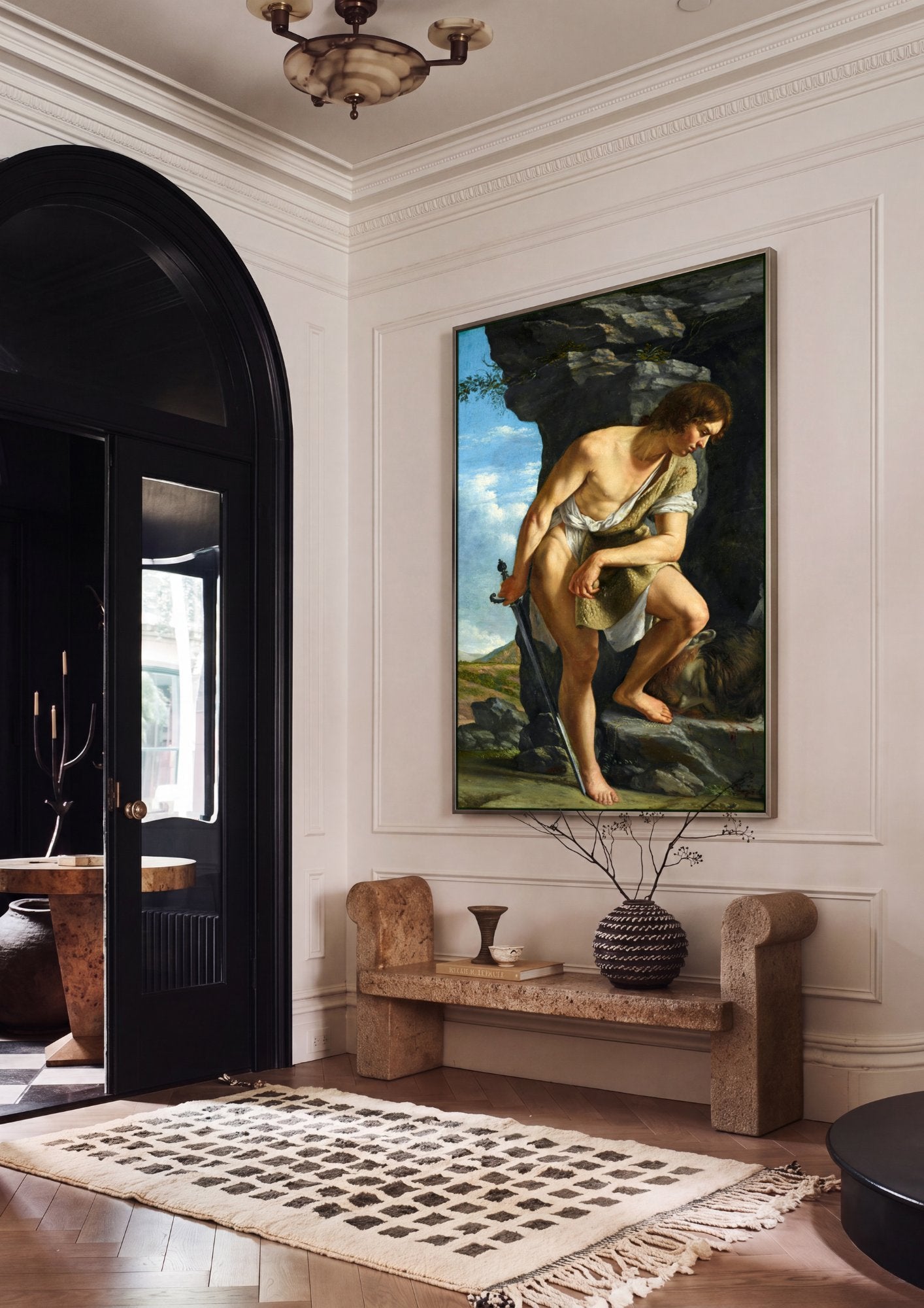 Quadro Decorativo Davi com a Cabeça de Golias - Artemisia Gentileschi em ambiente decorado