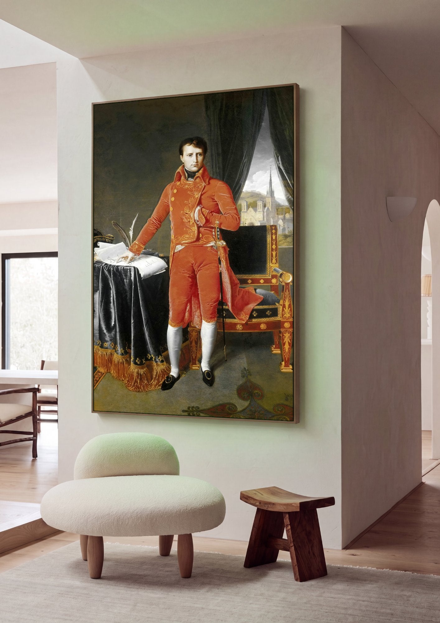 Quadro Decorativo Napoleão em Traje de Gala - Ingres em ambiente decorado