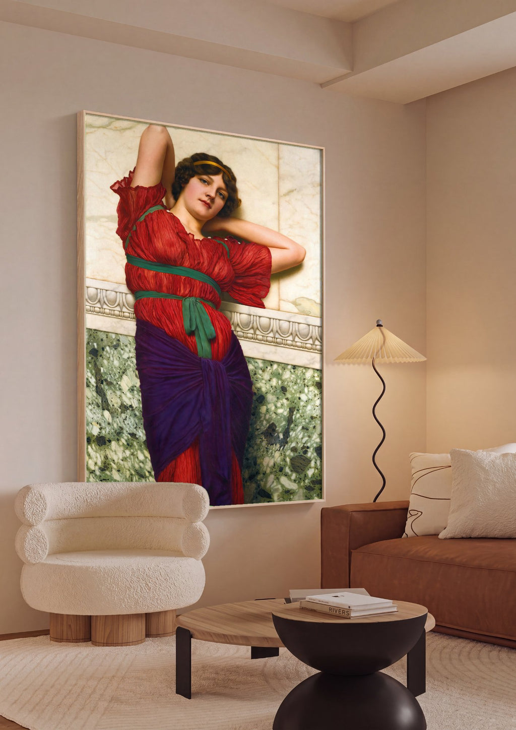 Quadro Decorativo A beleza Clássica de Godward - John William Godward em ambiente decorado