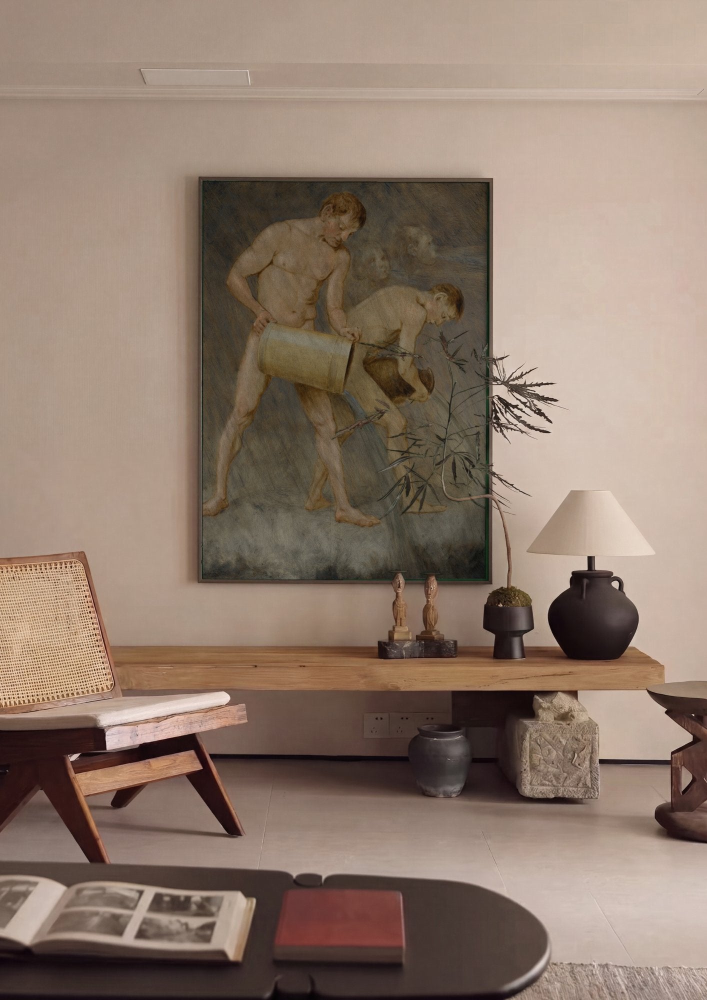 Quadro Decorativo: A Fonte da Juventude - Hans Thoma em ambiente decorado