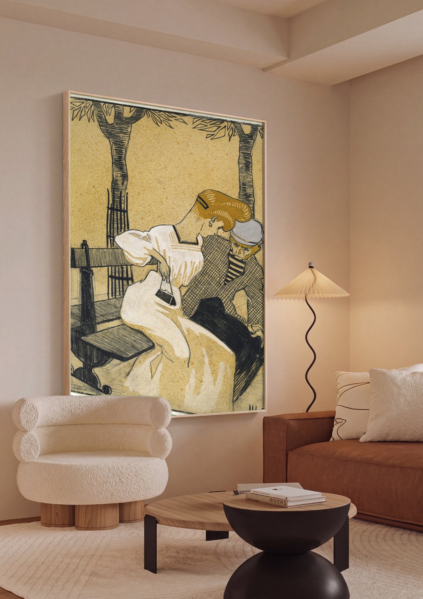 Quadro Decorativo 'La Femme à la brosse' - Juan Gris em ambiente decorado