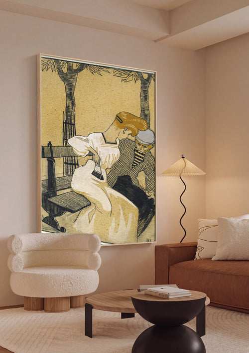 Quadro Decorativo 'La Femme à la brosse' - Juan Gris em ambiente decorado