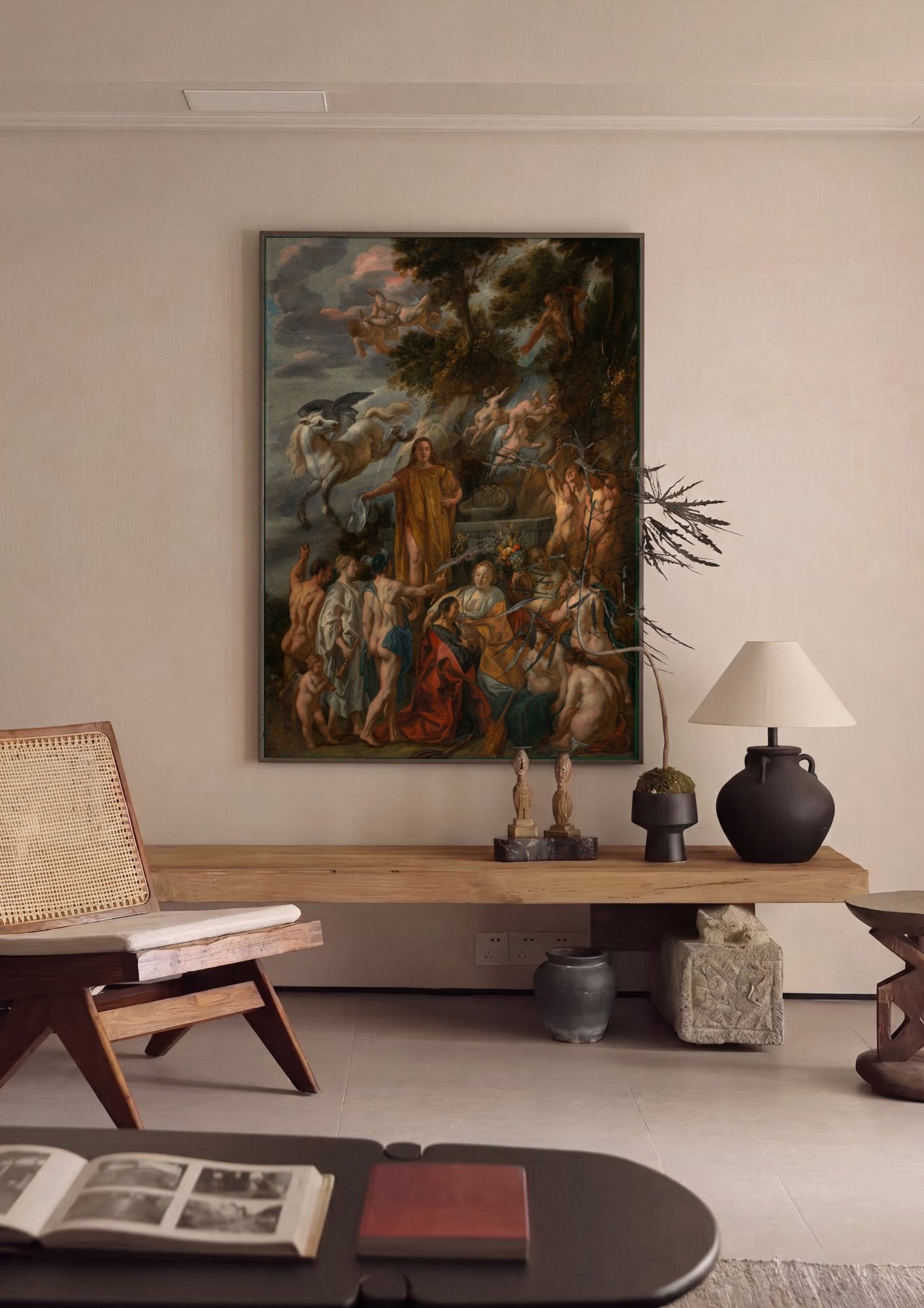 Quadro Decorativo A Fonte de Hipocrene - Jacob Jordaens em ambiente decorado