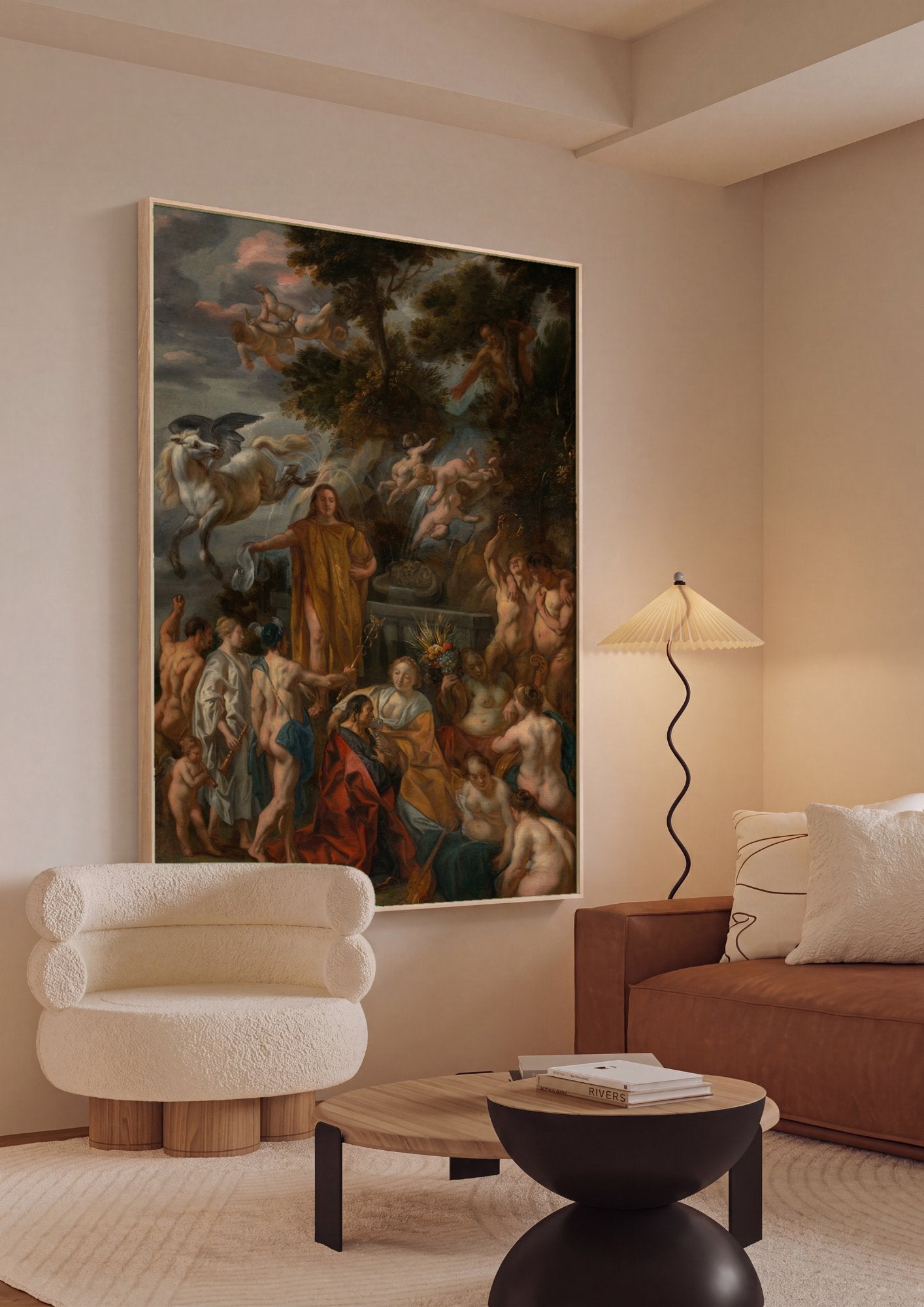 Quadro Decorativo A Fonte de Hipocrene - Jacob Jordaens em ambiente decorado