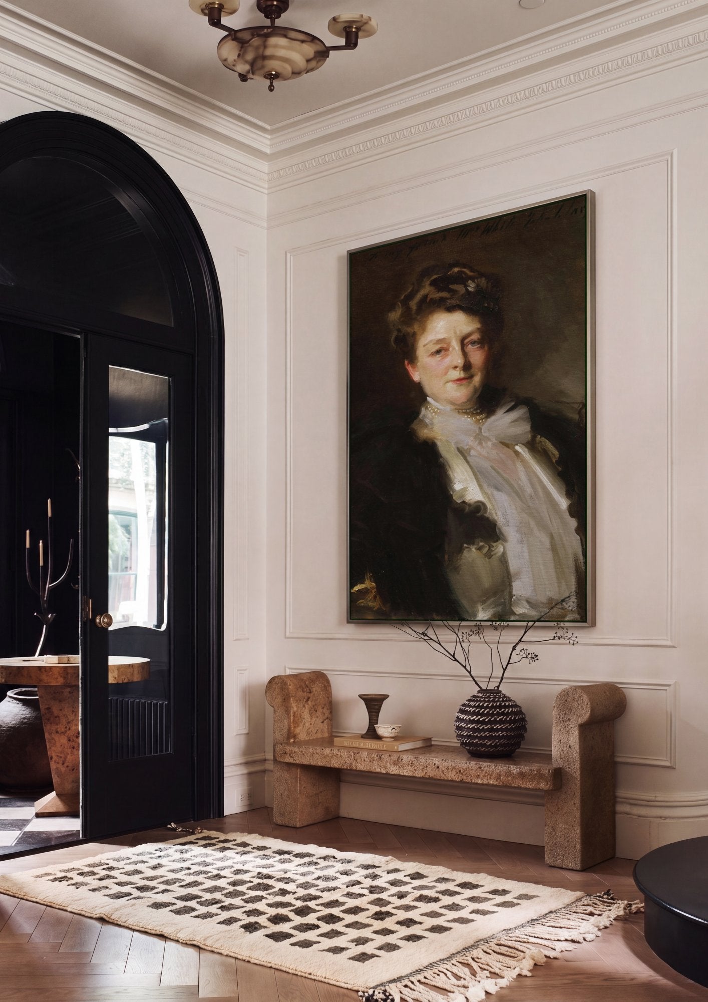 Quadro Decorativo Retrato de Mrs. White - John Singer Sargent em ambiente decorado