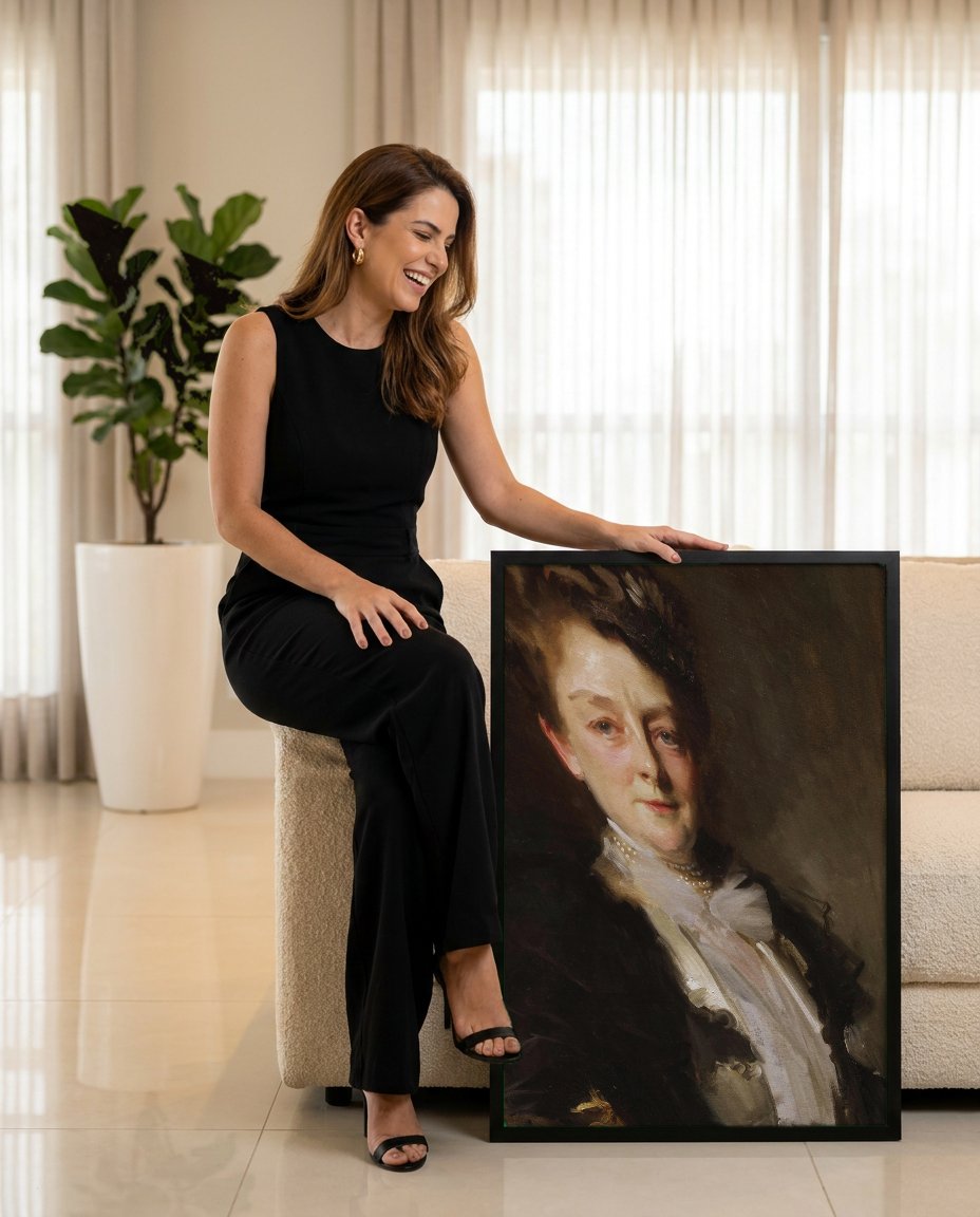 Quadro Decorativo Retrato de Mrs. White - John Singer Sargent com modelo em ambiente