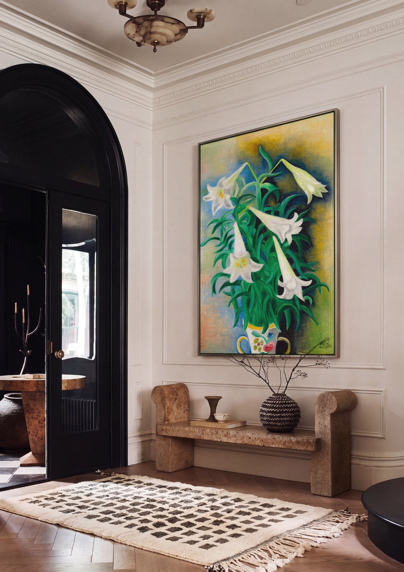 Quadro Decorativo Lírios em Vaso - Moïse Kisling em ambiente decorado
