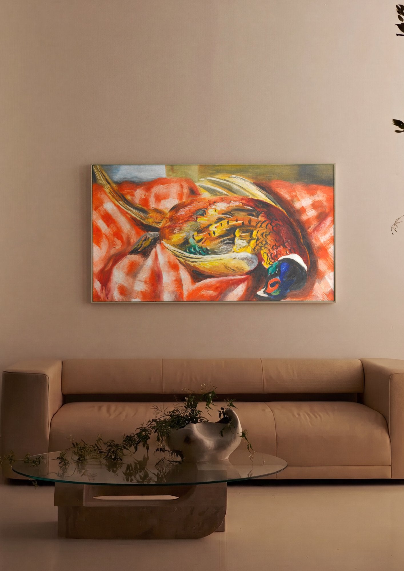 Quadro Decorativo Faisão de Caça - Moïse Kisling em ambiente decorado