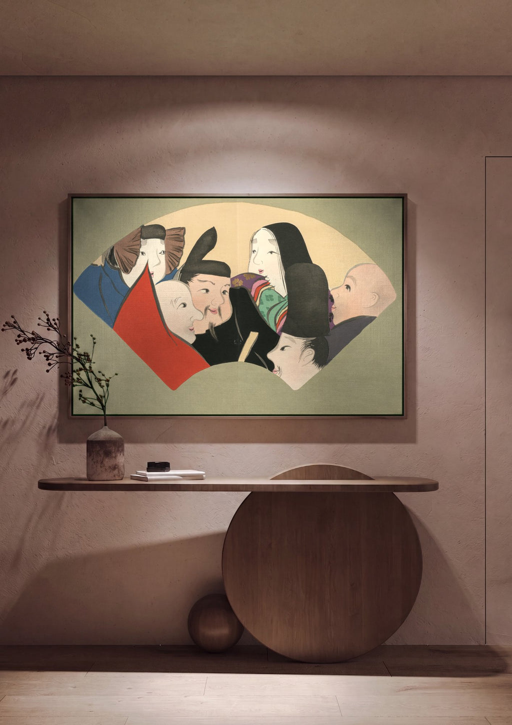 Quadro Decorativo Sete Deuses da Sorte - Kamisaka Sekka em ambiente decorado