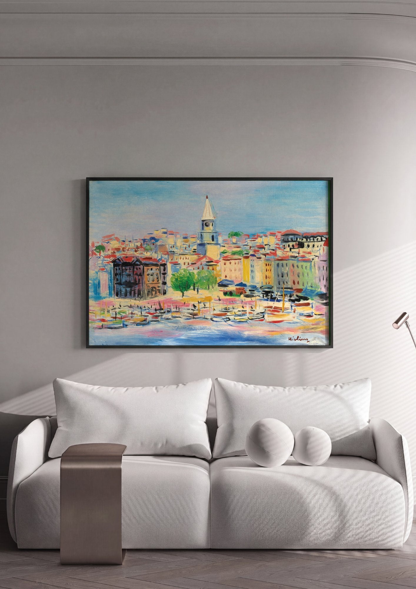 Quadro Decorativo Porto Vibrante - Moïse Kisling em ambiente decorado