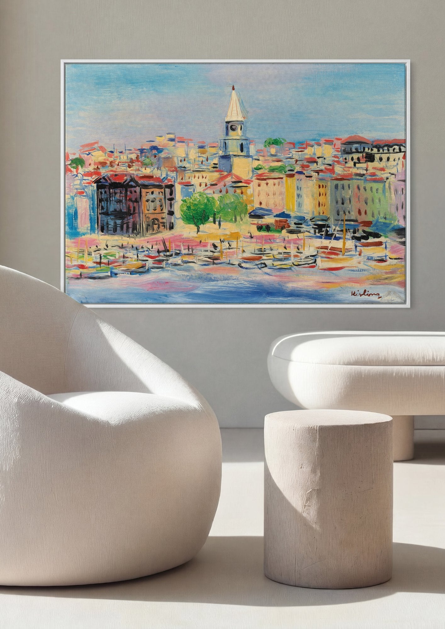 Quadro Decorativo Porto Vibrante - Moïse Kisling em ambiente decorado